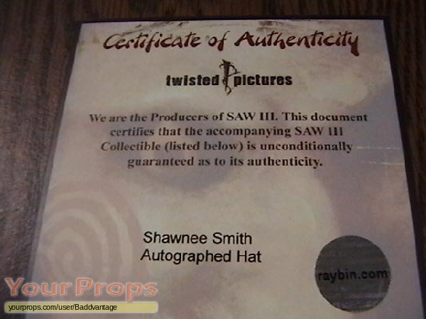 Saw III original film-crew items
