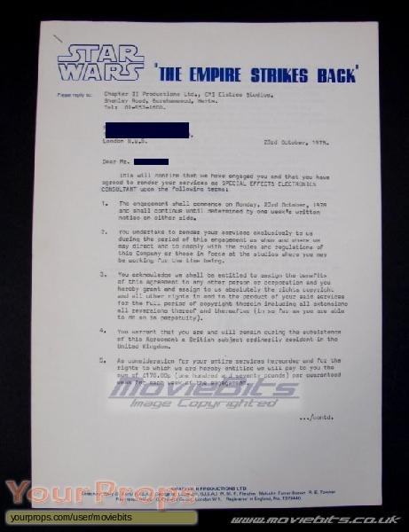 Star Wars  The Empire Strikes Back original production material