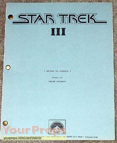 Star Trek III  The Search for Spock original production material