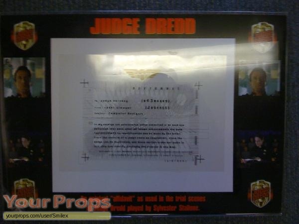 Judge Dredd original movie prop