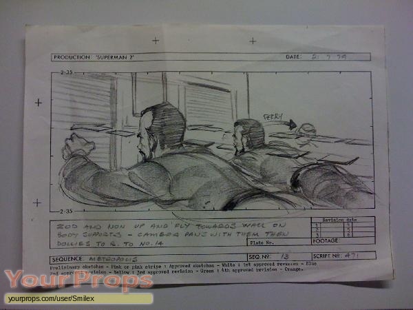 Superman II original production artwork