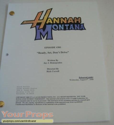 Hannah Montana original production material