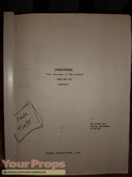 Transformers (Original Series) original production material