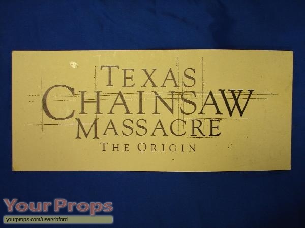 Texas Chainsaw Massacre  The Beginning original film-crew items