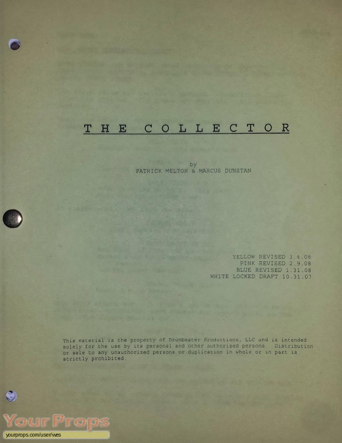 The Collector original production material