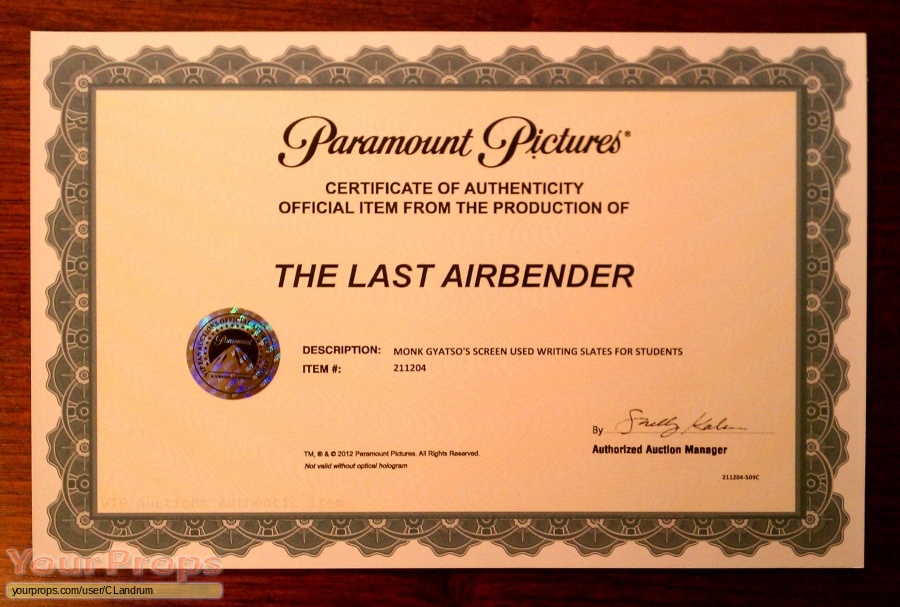 The Last Airbender original movie prop