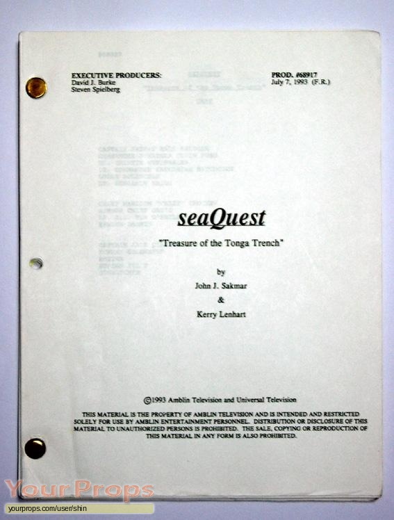 SeaQuest DSV original production material