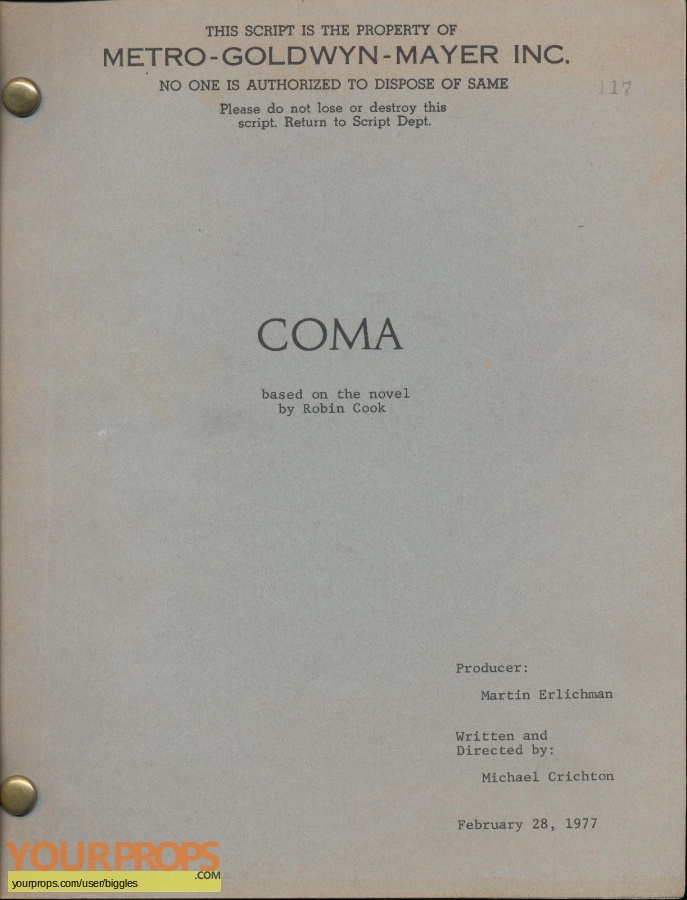 Coma original production material