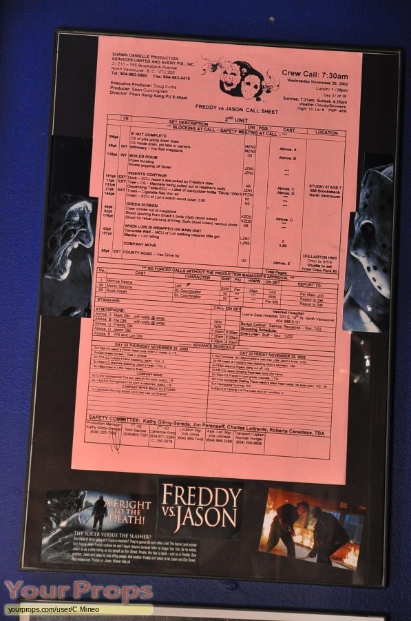 Freddy vs  Jason original production material