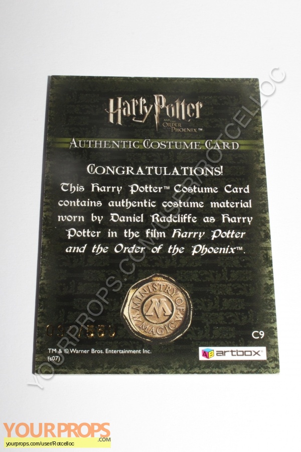 Harry Potter and the Order of the Phoenix swatch   fragment movie costume