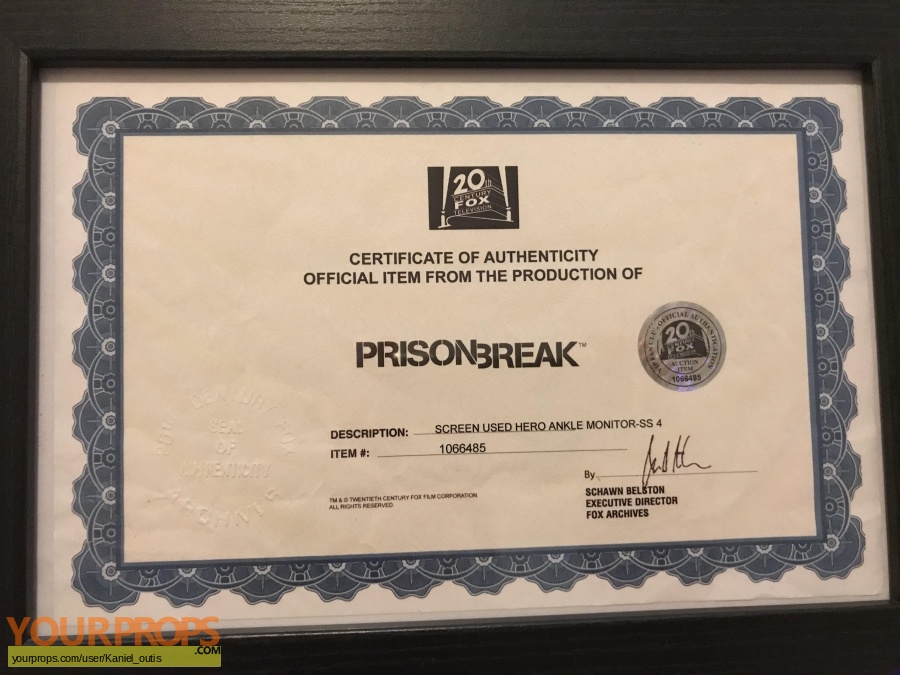 Prison Break original movie prop