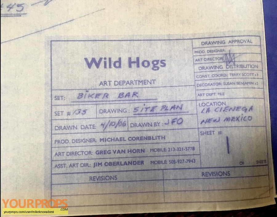 Wild Hogs original production material