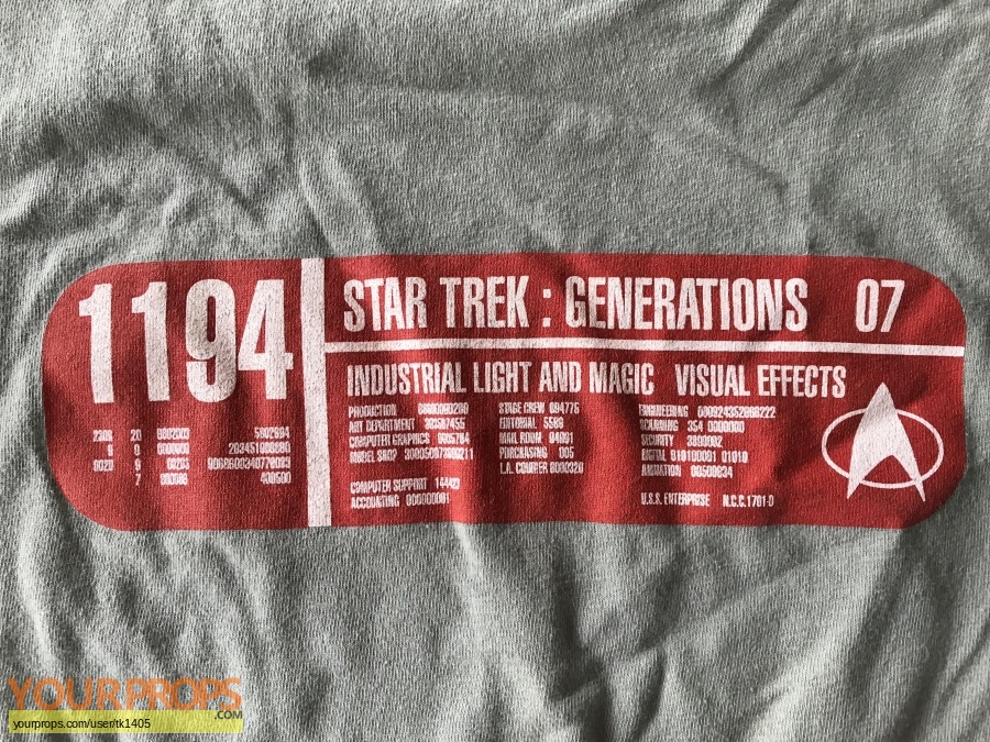 Star Trek  Generations original film-crew items