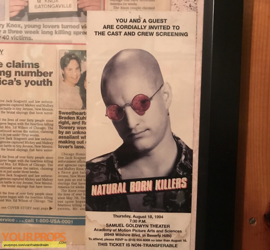 Natural Born Killers original movie prop