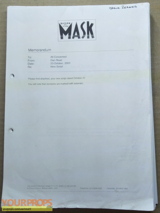 Son of the Mask original production material