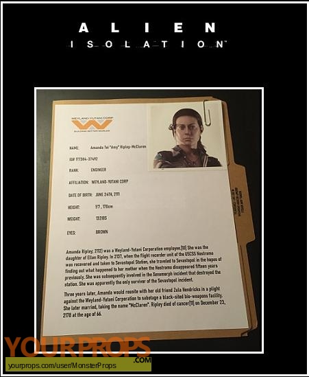 Alien Isolation (Video Game 2014 replica movie prop