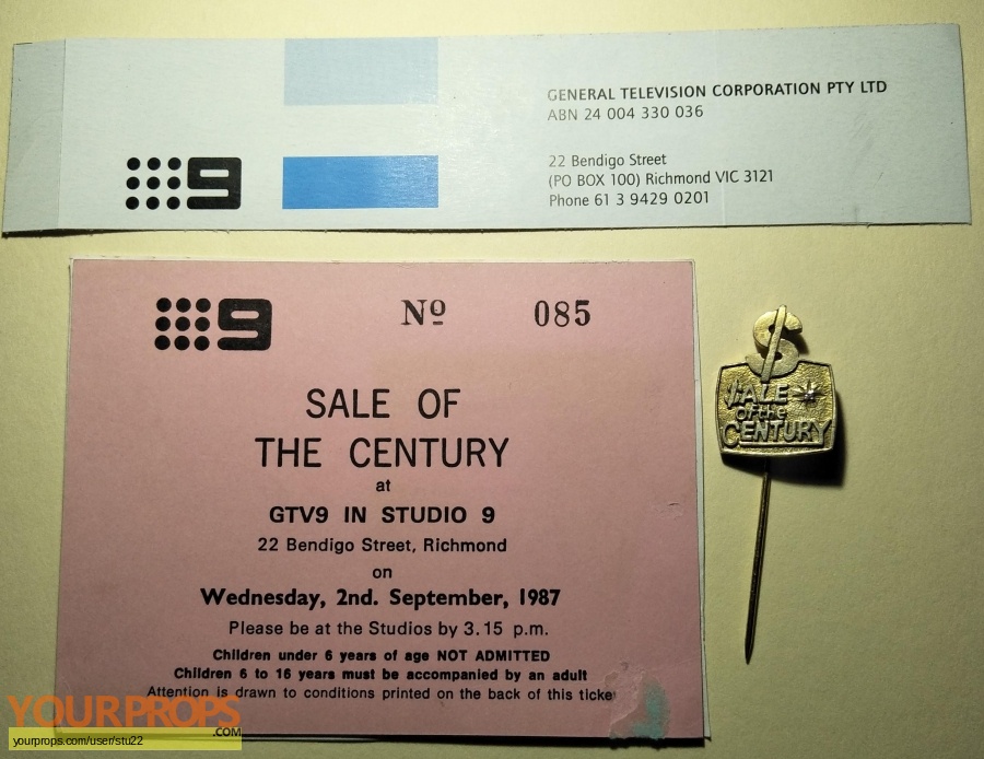 Sale Of The Century (TV 1980-2001) original production material