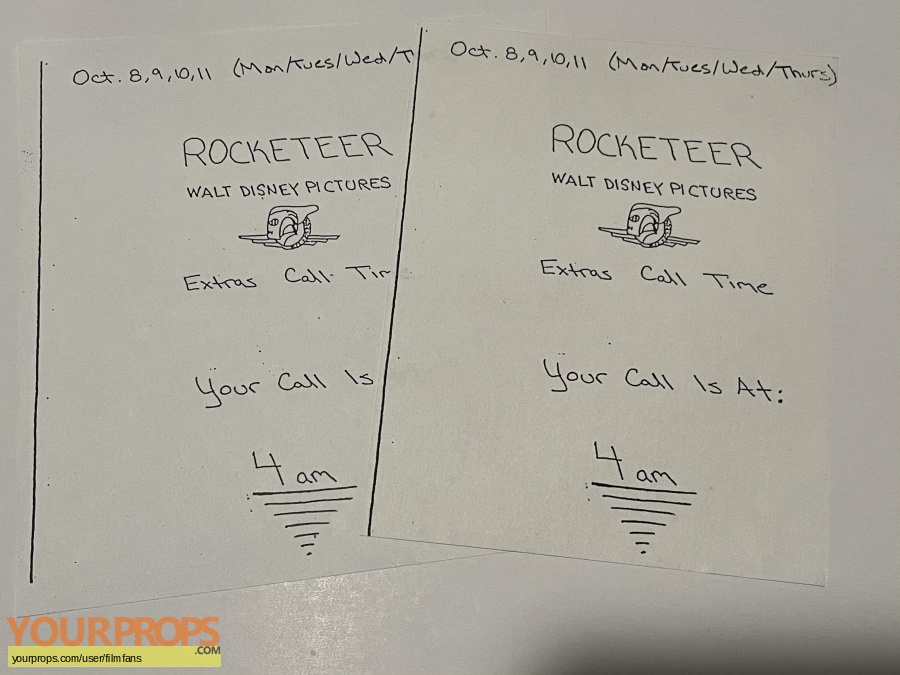 The Rocketeer original production material