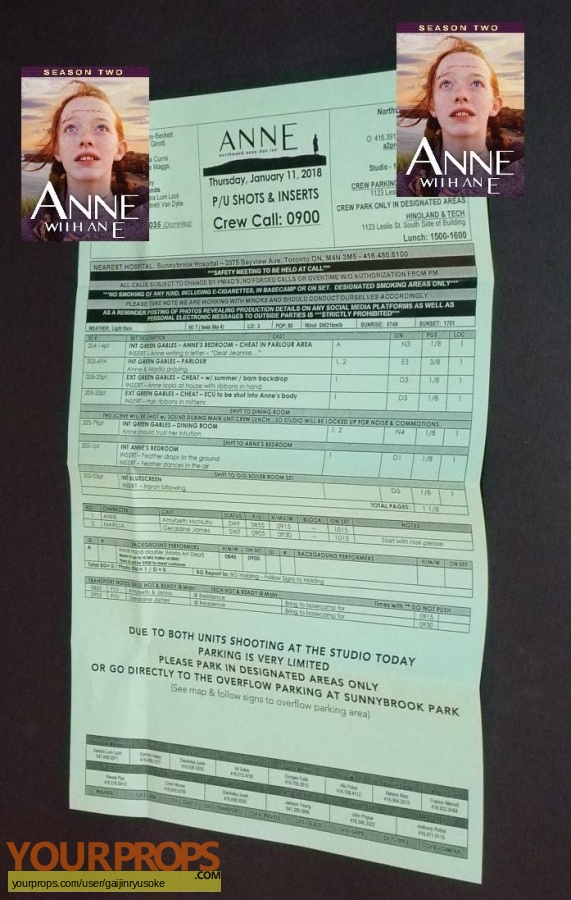 Anne with an E  (2017-2019) original production material
