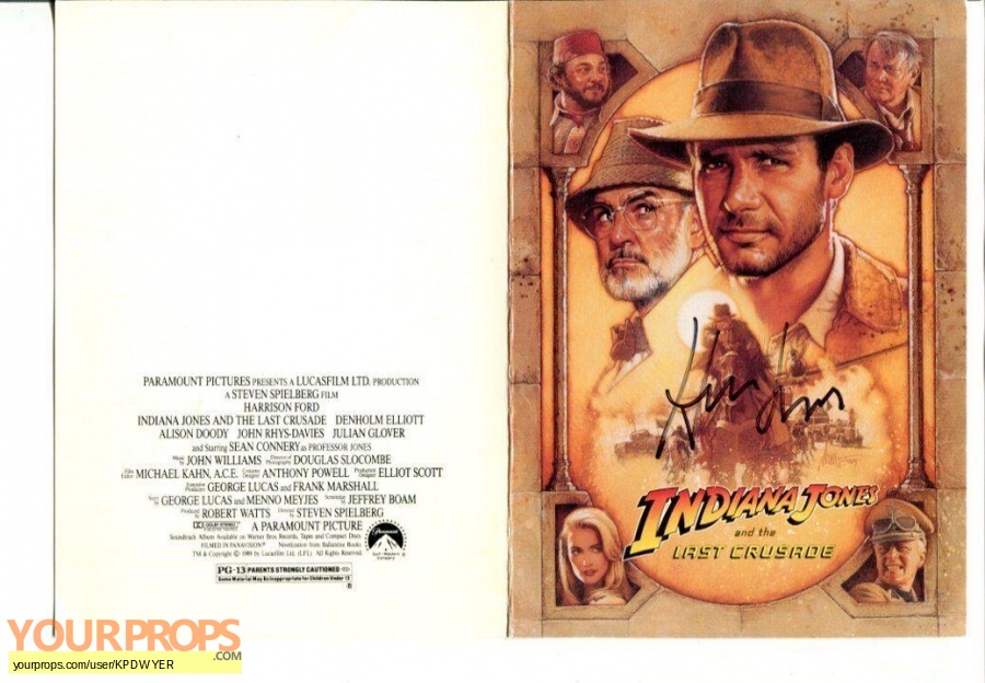 Indiana Jones And The Last Crusade original production material