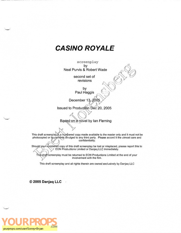 James Bond  Casino Royale replica production material