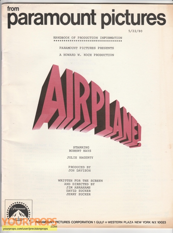 Airplane original production material