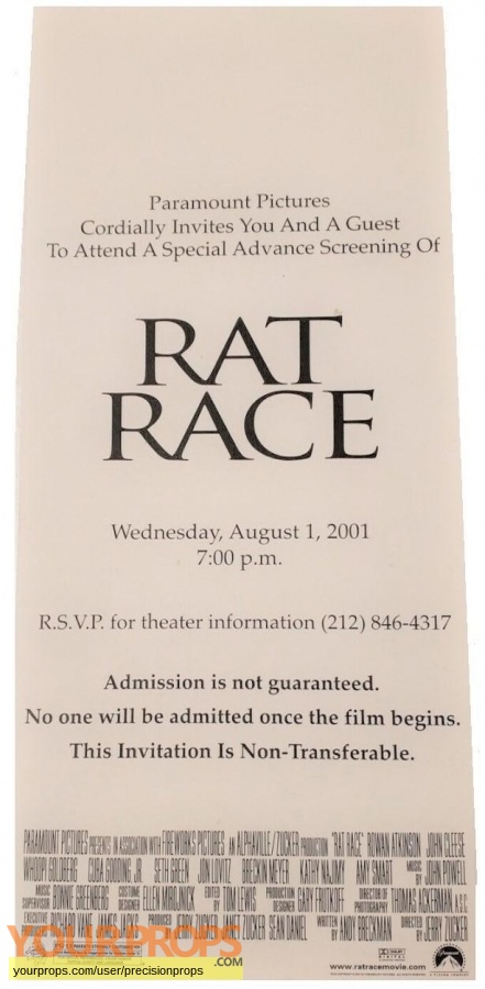 Rat Race original film-crew items