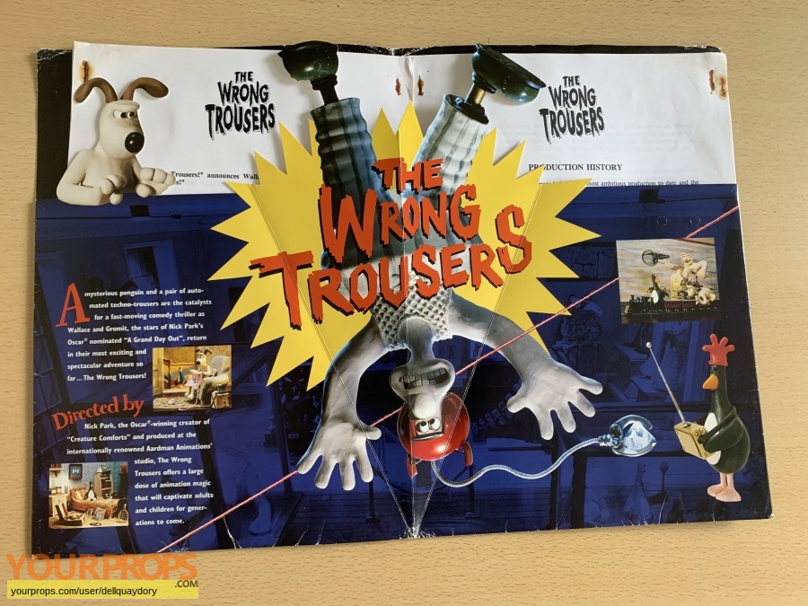 Wallace and Gromit in The Wrong Trousers original production material