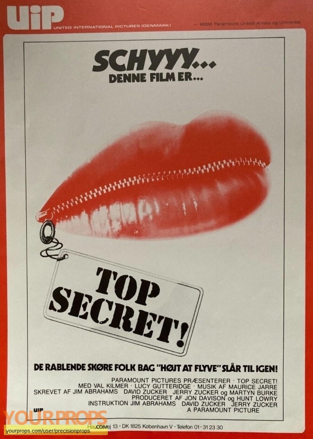 Top Secret  original film-crew items