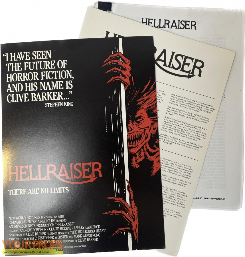 Hellraiser original production material