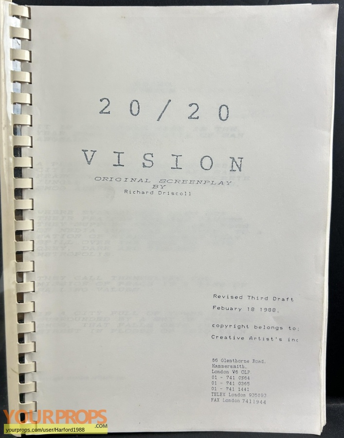 20 20 Vision original production material