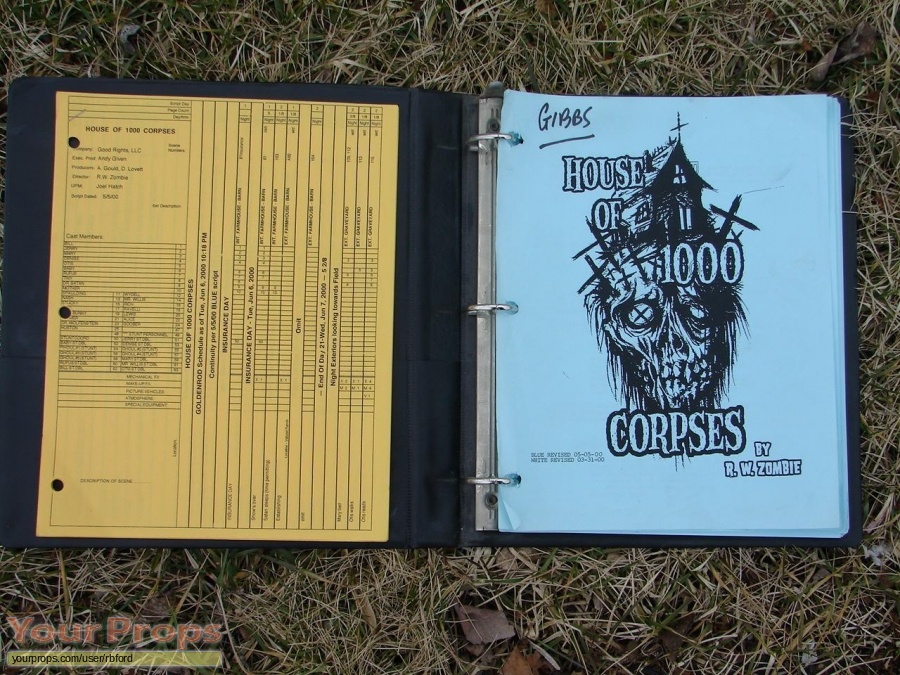 House of 1000 Corpses original production material