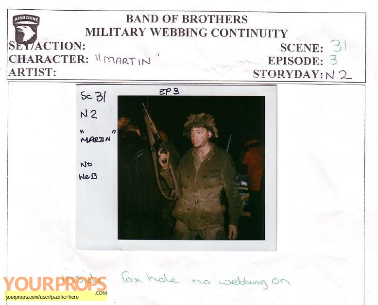 Band of Brothers original production material
