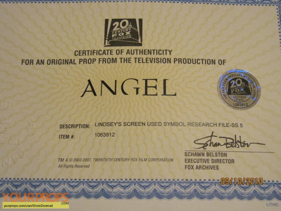 Angel original movie prop