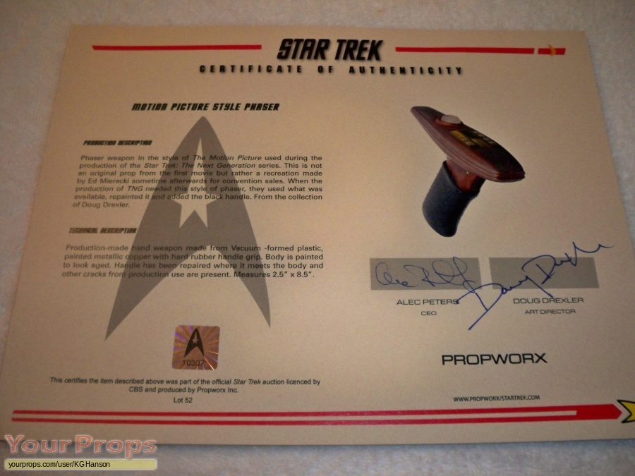 Star Trek  The Next Generation original movie prop weapon