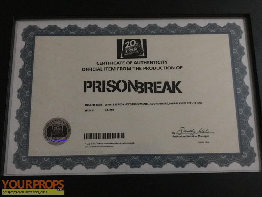Prison Break Resurrection original movie prop