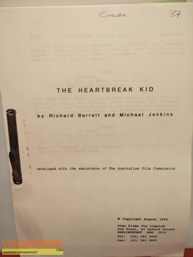 The Heartbreak Kid original production material