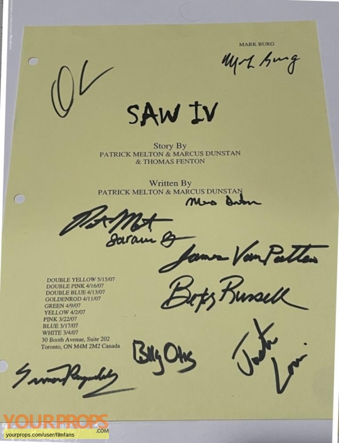 Saw IV original production material