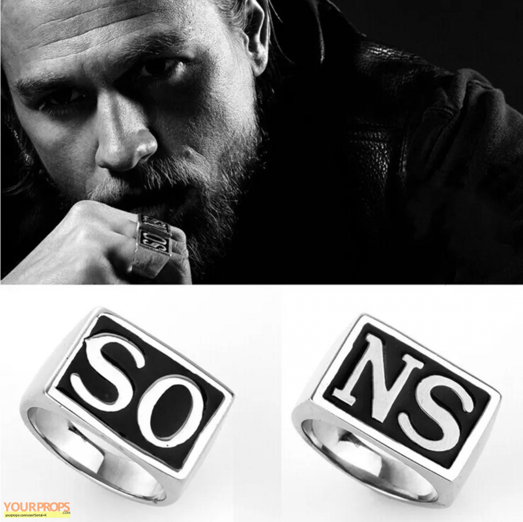 Sons of Anarchy S.O.A Jax Teller's Rings SO NS replica TV series costume