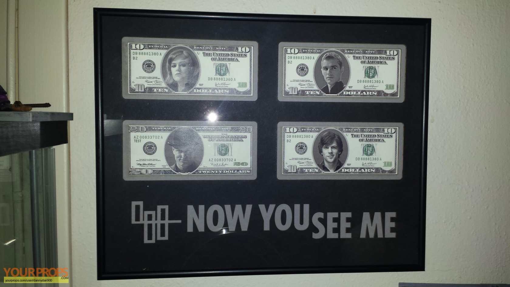 Now You See Me Money 4 Bills Different Actors Original Movie Prop