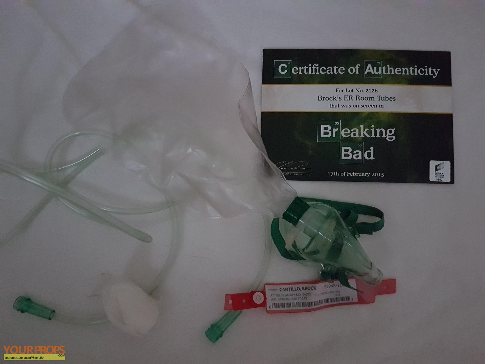 Breaking Bad Brock's ER Room tubes original TV series prop