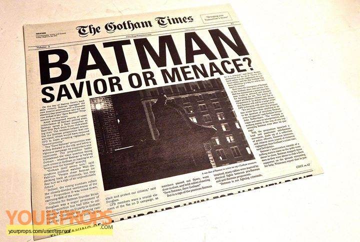 Batman Begins Original newspaper original movie prop