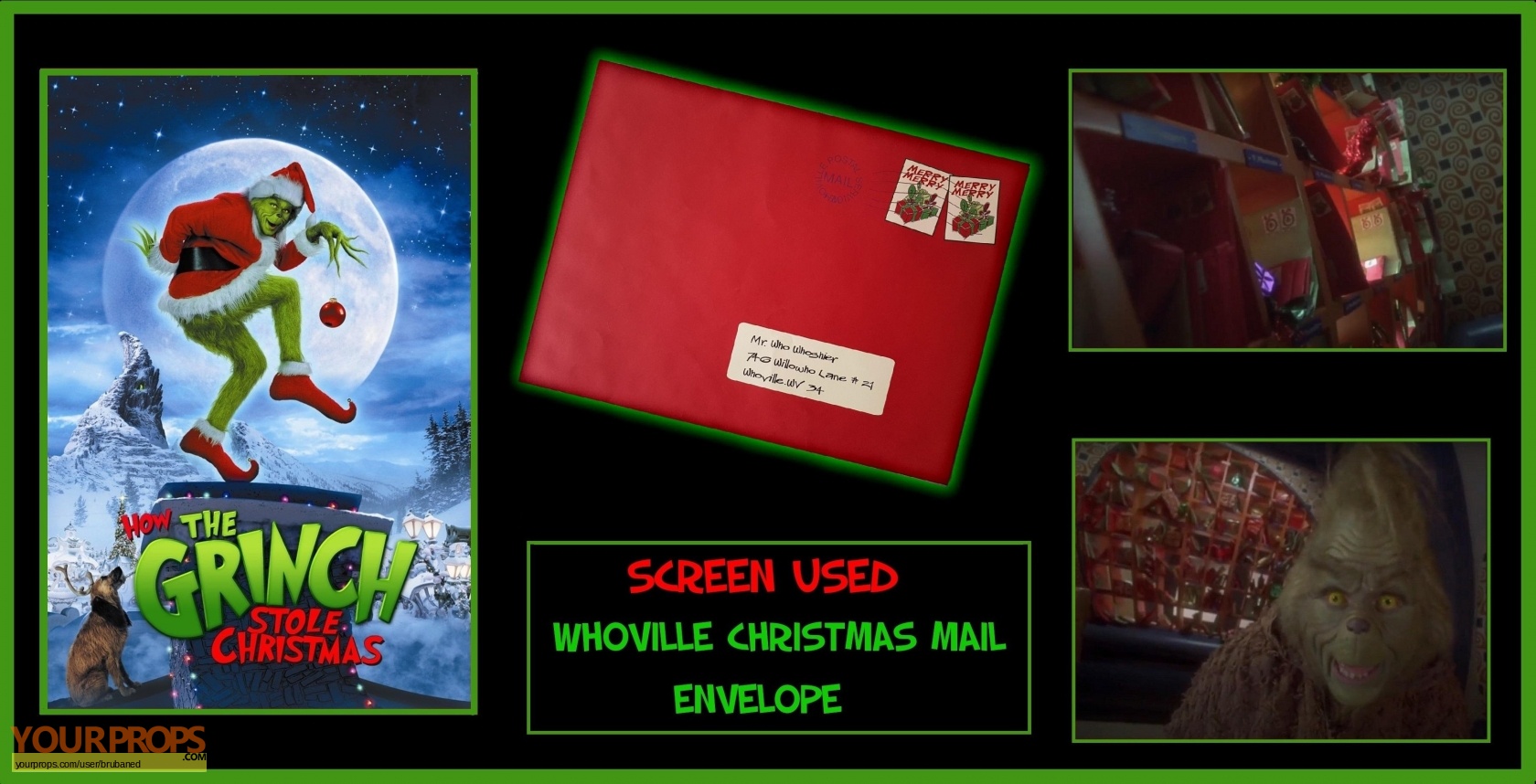 How the Grinch Stole Christmas Prop Whoville Christmas mail from “How the  Grinch Stole Christmas”. original movie prop