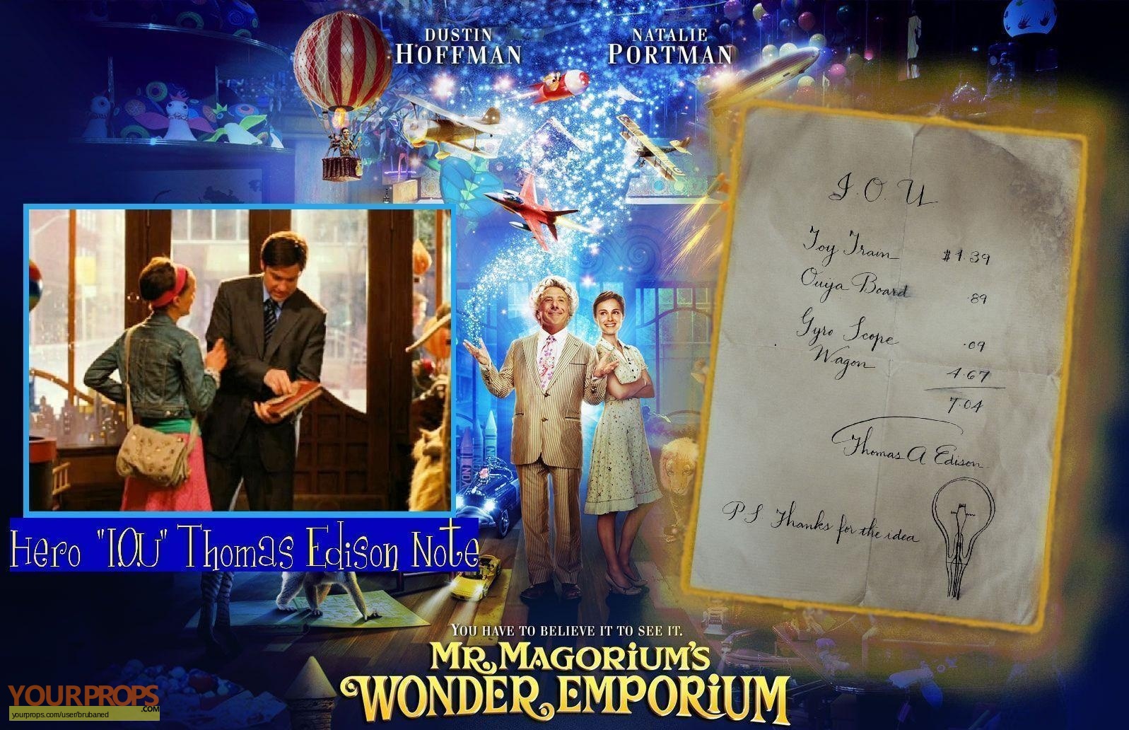 Mr. Magorium's Wonder Emporium I.O.U. Thomas Edison Note ...
