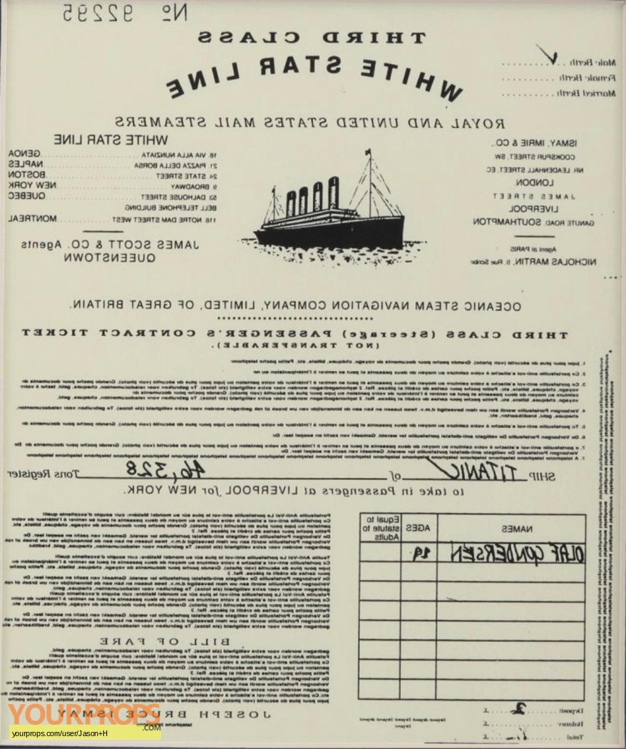 Real Titanic Ticket werohmedia