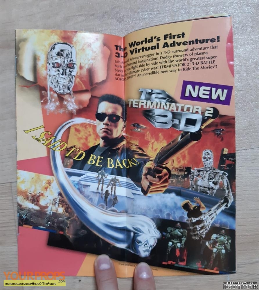Terminator Battle Across Time 1996 flyer T2-3D at Studios Florida original prod. material
