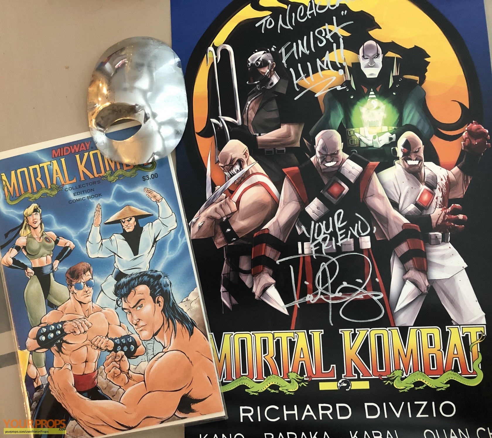 Mortal Kombat 3 MK 1 and 3 Kano costume original movie prop