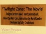 Twilight Zone  The Movie original production artwork